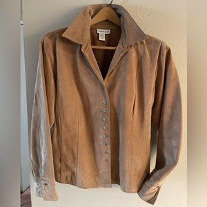 Lined, Shirt/Jacket, size L, medium weight leather by Coldwater Creek, like new!